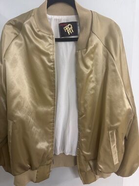 King Louie Pro-Fit Gold Satin Bomber Jacket